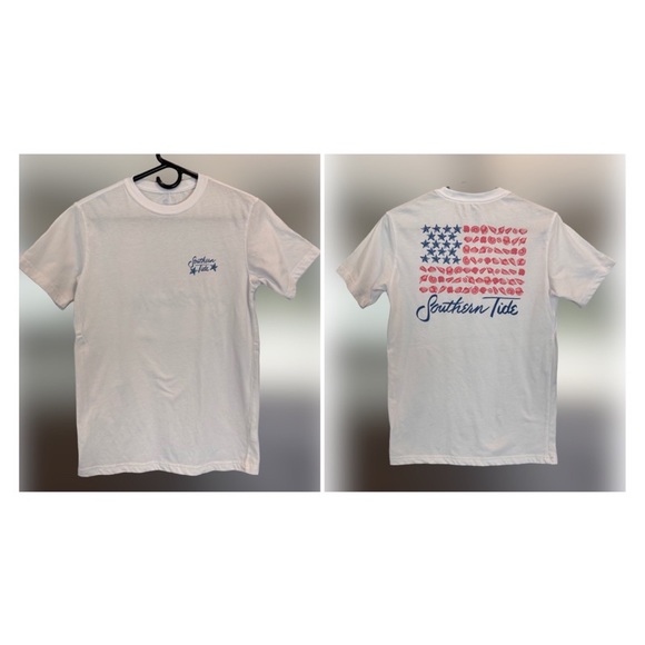Southern Tide Patriotic Flag T-Shirt. Size XS - Picture 1 of 10